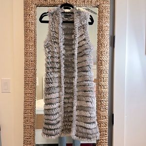 Dana Stein rabbit fur vest duster. Size small.